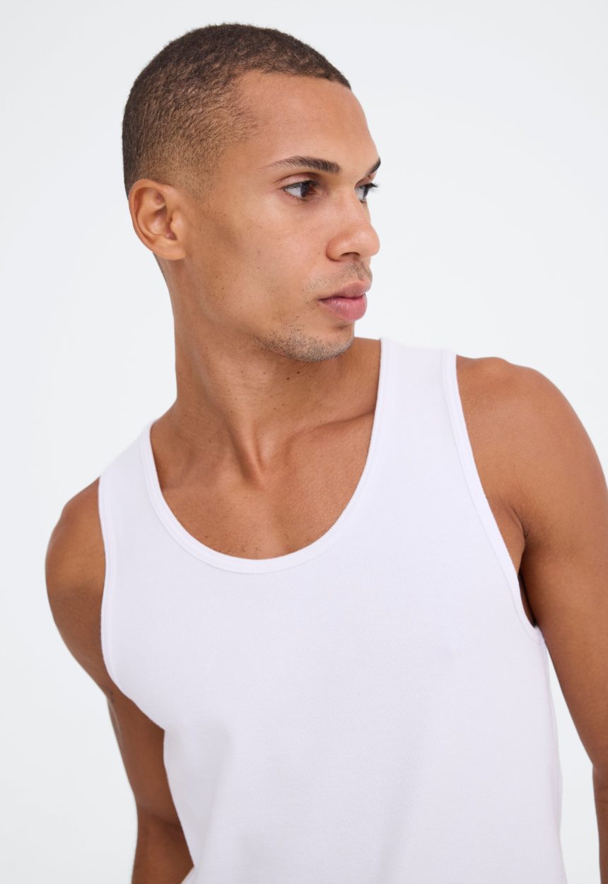 Jac + Jack Koen Ribbed Cotton Tank - White